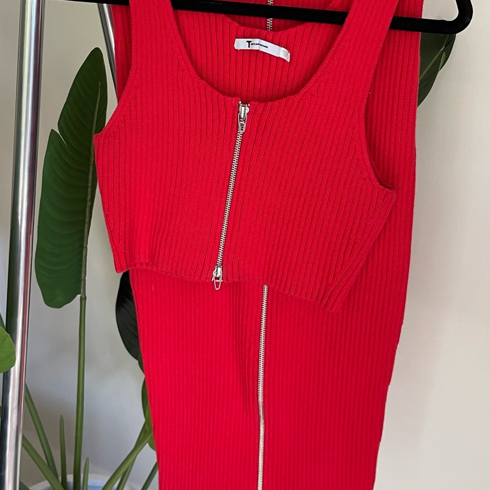 Alexander Wang cropped zipped sweater skirt set